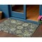 Homeroots 3' X 5' Fern Green And Blue Damask Washable Indoor Outdoor Area Rug 609066 - alternate 1