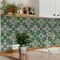 Homeroots 12" x 12" Green And Gray Vinyl Arabesque Peel And Stick Removable Tiles 569329 - alternate 9