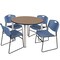 Regency Round Kee Breakroom Table W/ 4 Zeng Stack Chairs, 42 in W, 42 in L, Noble Oak TB42RNDNOBPCM44BE - alternate 1