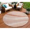 Homeroots 8' Salmon And Pink Round Abstract Washable Indoor Outdoor Area Rug 603709 - alternate 1