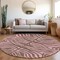 Homeroots 8' Brown And Pink Round Animal Print Washable Indoor Outdoor Area Rug 600668 - alternate 9