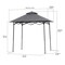 Sunjoy 8ft x 5ft Double Roof Grey Pop up Grill Gazebo with Portable Bag and Remote Control Light A103006111 - alternate 12