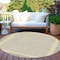 Homeroots 8' Gray And Silver Round Striped Washable Indoor Outdoor Area Rug 610470 - alternate 8