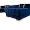 Homeroots Blue Velvet U Shaped Three Piece Sofa and Chaise Sectional With Toss Pillows 643886 - alternate 8