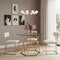 Homeroots 48" Clear And Gold Glass And Metal Trestle Base Round Top Dining Table 602326 - alternate 3