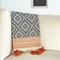 Homeroots 39" X 71" Gray and Orange Cotton Geometric Turkish Towel Throw Blanket with Tassels 521296 - alternate 7
