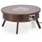 Leisuremod Walbrooke Outdoor Patio Aluminum Round Slats Design Fire Pit Side Table, Lid & Fire Glass, Brown WBRS-29-GL - alternate 9