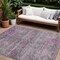 Homeroots 9' X 12' Purple And Gray Floral Washable Indoor Outdoor Area Rug 606210 - alternate 1