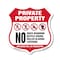 Signmission Private Property Shield Sign No Skateboa, 12 Inch X 12 Inch, Plastic Sign SHI-P-12-442 - alternate 1