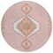 Homeroots 8' Pink Green And Ivory Round Oriental Washable Indoor Outdoor Area Rug 598438 - alternate 6