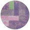 Homeroots 8' Purple Green And Pink Round Geometric Washable Indoor Outdoor Area Rug 612444 - alternate 8