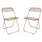 Leisuremod Lawrence Acrylic Folding Chair with Gold Metal Frame, Rose Pink, 2PK LFG19PK2 - alternate 1