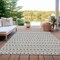 Homeroots 9' X 12' Silver And Gray Striped Washable Indoor Outdoor Area Rug 610568 - alternate 9