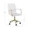 Martha Stewart Taytum Upholstered Office Chair in White/Polished Brass CH-142370-WH-GLD-MS - alternate 10