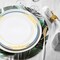 Smarty Had A Party 10.25" White with Blue and Gold Harmony Rim Plastic Dinner Plates (120 Plates), 120PK 600-CASE - alternate 9