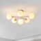 Jonathan Y Olivier Parisian 24" 6-Light Globe Modern Industrial Iron Bistro LED Semi Flush Mount, Almond JYL9542C - alternate 10