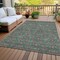Homeroots 8' X 10' Teal Blue Beige And Taupe Floral Washable Indoor Outdoor Area Rug 582311 - alternate 8