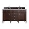 James Martin Vanities Brittany 60'' D Vanity, Burnished Mahogany w/ Victorian Sil Silestone Top w/ Wireless Charger 650-V60D-BNM-FVSL - alternate 1