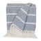 Homeroots Blue Woven Cotton Striped Throw Blanket 478681 - alternate 7