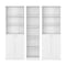 Homeroots Set of Three White Wood Five Tier Modular Bookcase with Four Doors, 3PK 546621 - alternate 1