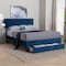 Baxton Studio Elora Modern Navy Blue Pleated Velvet Queen Size Storage Bed 255-13783-ZORO - alternate 8