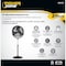 Powerzone FES50-T2 Pedestal Fan with Drum/Stand, 3-Blade, 3-Speed, 120 V, Black FES50-T2 - alternate 2