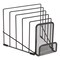 Tru Red Metal Incline Sorter with Wire Mesh Mobile Device Holder, 6 Sections, Matte Black TR57561-CC - alternate 4