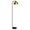 Homeroots 57" Black Arched Floor Lamp With Brass Bell Shade 523536 - alternate 1