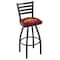Holland Bar Stool Co 30" Blk Wrinkle Iowa State Swivel Bar Stool, Ladder Back L01430IowaSt - alternate 1