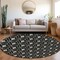 Homeroots 8' Black And Ivory Round Geometric Washable Indoor Outdoor Area Rug 596005 - alternate 8