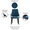 Manhattan Comfort 8-Piece Kara Dining Side and Arm Chairs in Blue 6-DC057-BL - alternate 8