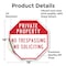 Signmission Private Property No Trespassing No, 18 Inch X 18 Inch, Vinyl Decal OC-D-18-159 - alternate 3