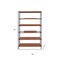Homeroots 70" Oak And Black Metal and Wood Six Tier Etagere Bookcase 486300 - alternate 6