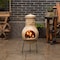 Vintiquewise Outdoor Beige Clay Chimenea Maya Design Fire Pit with Metal Stand QI004350 - alternate 7