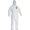 Kleenguard BrethParti Hood Covall REFLEX ZipFnt ElasWrisAnk WHT 2X 24/C 49115 - alternate 1
