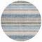 Homeroots 8' Navy Blue And Beige Round Striped Washable Indoor Outdoor Area Rug 632229 - alternate 5
