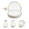 Smarty Had A Party 7.5" White with Blue and Gold Harmony Rim Plastic Appetizer/Salad Plates (120 Plates), 120PK 607-CASE - alternate 9