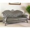 Homeroots 96" Bone Faux Leather Sofa And Toss Pillows With White Legs 491334 - alternate 5