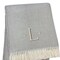 Homeroots 55" X 70" Gray White Herringbone Cotton Blend L Initial Throw Blanket with Tassels Embroidery 655535 - alternate 5