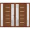 Vdomdoors Front Exterior Prehung Metal-Plastic Double Doors / MANUX 8088 Walnut / 2 Sidelites Exterior WindoW MANUX8088DEXD-WLN-RH-W14+72+14xH80 - alternate 1