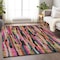 Homeroots 5' X 8' Pink Black And Green Striped Washable Indoor Outdoor Area Rug 603228 - alternate 8