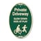 Signmission Private Driveway Slow Down Kids At Play, 12 Inch X 18 Inch Architectural Oval, Heavy Gauge Aluminum A-OV-G-1218-9926 - alternate 1