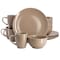 Gibson Home Everyday Plus 12 Piece Stoneware Dinnerware Set in Mocha Brown 750123466M - alternate 1