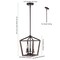 Jonathan Y Oria 10" 3-Light Iron Farmhouse Industrial Lantern LED Pendant, Oil Rubbed Bronze/Faux Wood JYL1321A - alternate 11