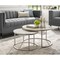 Homeroots Set of Two 31" White And Silver Genuine Marble And Iron Round Nested Coffee Tables 543850 - alternate 7