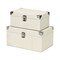 Homeroots Set of Two White Solid Wood And Metal Box With Lid, 2PK 489353 - alternate 7