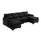 Homeroots 55" Black Fabric Modular Sleeper Sofa 568293 - alternate 11