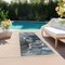 Homeroots 8' Ivory Blue And Gray Abstract Washable Indoor Outdoor Runner Rug 559425 - alternate 9
