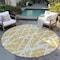 Homeroots 8' Round Gold and White Round Abstract Washable Non Skid Indoor Outdoor Area Rug 559267 - alternate 9