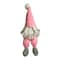 Homeroots 30" Pink and White Fabric Christmas Standing Gnome Tabletop Sculpture 493007 - alternate 1